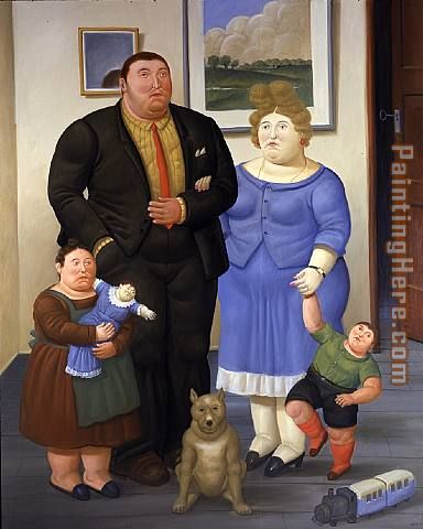 Une Famille painting - Fernando Botero Une Famille art painting